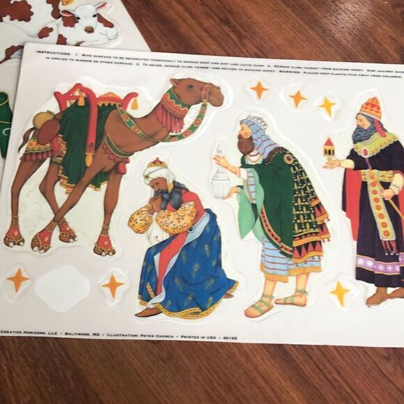 Vintage 1995 nativity scene window decals. - Picture 6 of 7